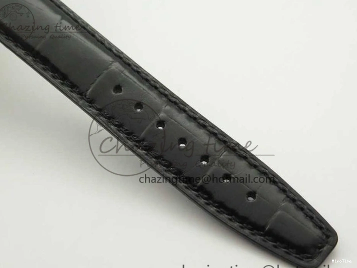 MIROTIME 0102 Portofino Automatic SS FKF 1:1 Best Edition White Dial SS Markers on Black Leather Strap A QuickDry 7138